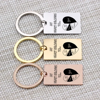 

"My Heart Belongs To You"Key Chain Funny Gift For Boyfriend Valentine's Day Birthday Love Souvenir Keyring 3 Colors Men Women