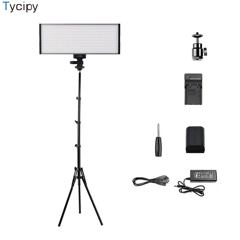 

Tycipy Single set Video Light Dimmable Camera Photo Studio photography For DSLR Nikon Camera 3200K-5600K Have Battery and Triopd