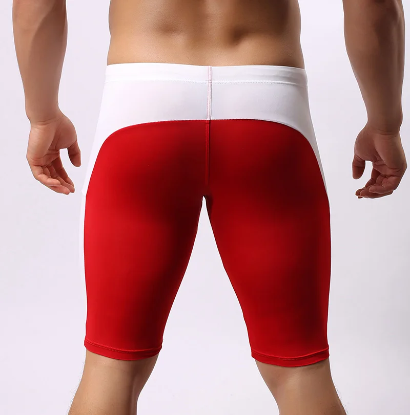 BRAVE PERSON, высокое качество, многофункциональные, дышащие, для мужчин, обтягивающие, пляжные, для плавания, для мужчин, эластичные, до колен, пляжные шорты, плавки - Цвет: red