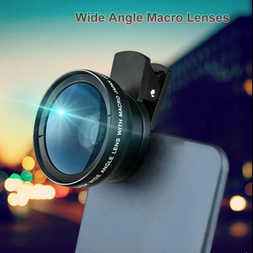 

2 in 1 Phone Camera Lens Professional HD Camera Lens Kit [0.45X Wide Angle+12.5X Macro] Clip-on Design for Smartphones
