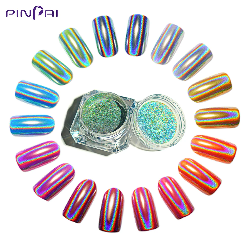 

Holographic Glitter Laser Nail Powder Rainbow Nail Art Chameleon Chrome Pigment Powder UV Gel Polish Glitter Dust Manicure Decor