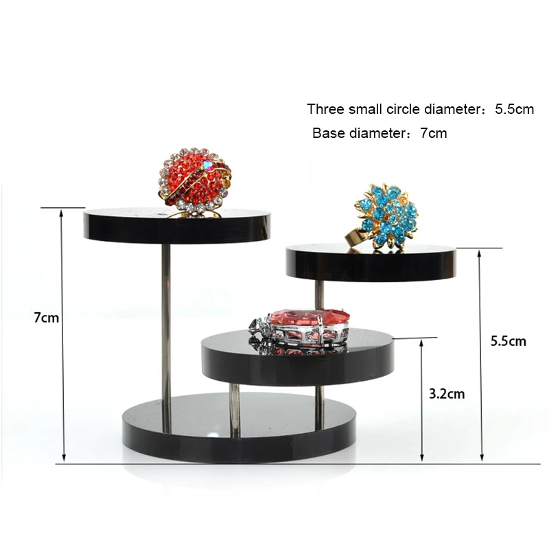 New Jewelry Organizer Jewelry Display Stand Clear 3 Tray Acrylic Earring Bracelet Necklace Display Stand Shelf KQS8