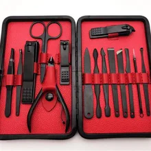 6 комплектов в партии 15 шт./компл. Профессиональный Нержавеющая сталь ногтей комплект для стрижки ножницы для педикюра Пинцет Ножи EarPick маникюрный набор для ногтей