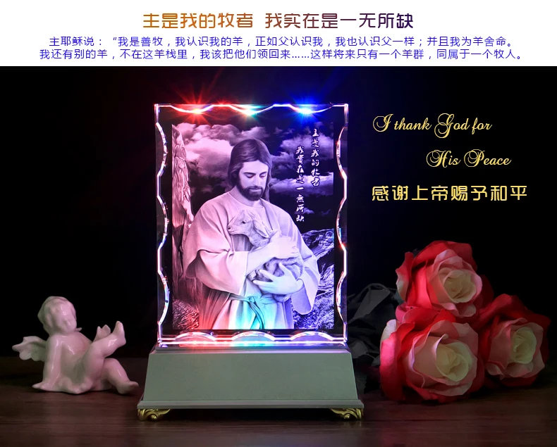 Goedkoop Speciale aanbieding TOP Art Collectible collectie Home Decor Decoratie Religieuze 3D Christus Jezus Afbeelding Crystal