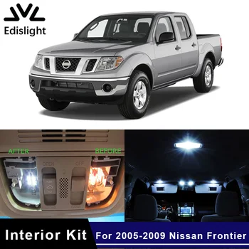 

Edislight 10Pcs White Ice Blue LED Lamp Car Bulbs Interior Package Kit For 2005-2009 Nissan Frontier Map Dome Trunk Plate Light