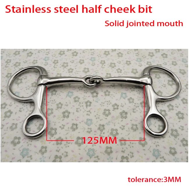 

Free shipping stainless steel half cheek bit,solid jointed mouth (SBT0624)