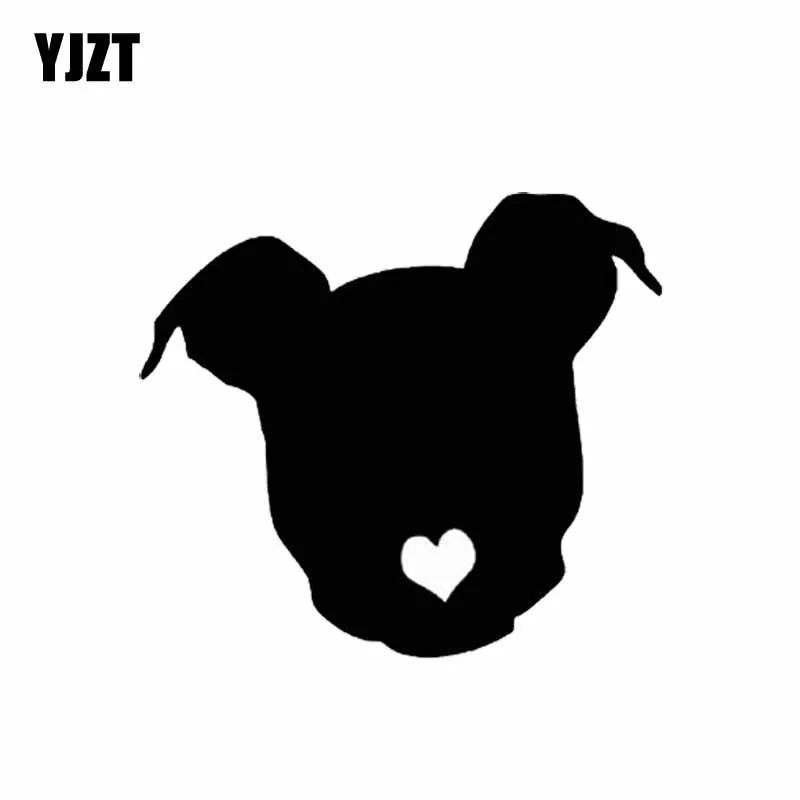 

YJZT 10CM*8.9CM Pitbull Love Dog Decal Car Window Vinyl Waterproof Sticker Black/Silver C2-3138