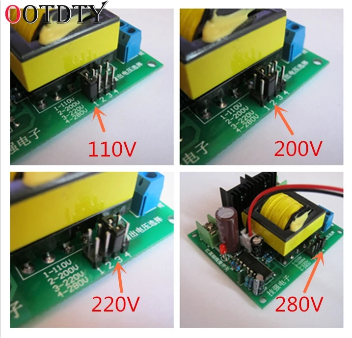 OOTDTY DC AC конвертер от 12 В до 110 200 в 220 280 150 Вт инверторный усилитель платы