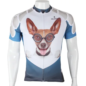 

New Free shipping Beverly Hills Chihuahua Men's Cycling Jersey Full Zipper Bike Shirts White Cycling Clothing Size S-6XL