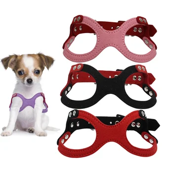 

Popular 1PC Hot Adjustable Puppy Harness Suede Leather Dog Chest Straps Chihuahua Cat Collars Rope Pet Supplies