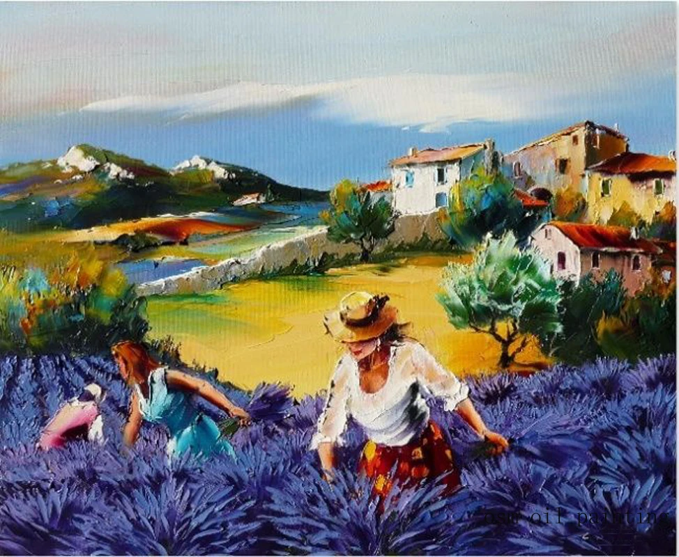 Top Artist High Skill 100%Hand painted French Simple Life