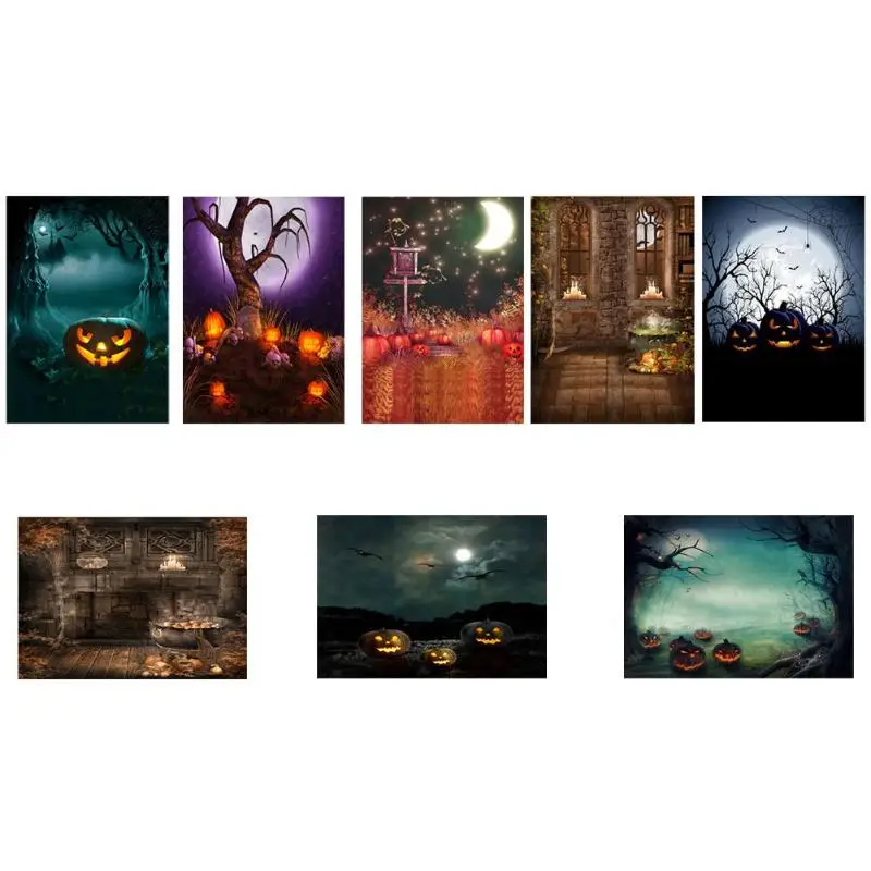 

ALLOYSEED 90x150cm Halloween Theme Photography Background Cloth Studio Pumpkin Lantern Photo Backdrop Digital Photographic Props