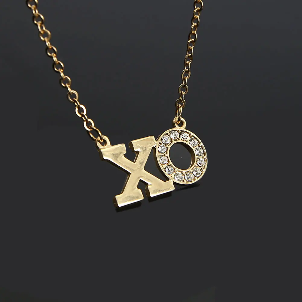TrinketSea Мода XO письмо Кристалл Короткие подвески и ожерелья для Для женщин