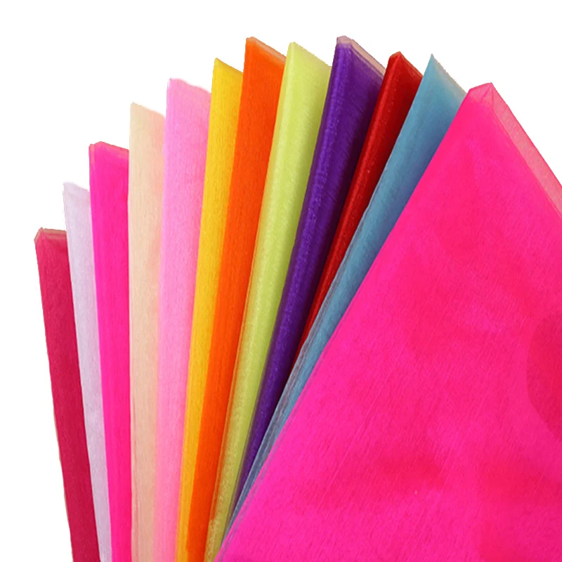 45cm*5m Sheer Crystal Organza Tulle Roll Fabric Tutu Birthday Gift Wrap Wedding Arches Decoration Event Party Favors Supplies