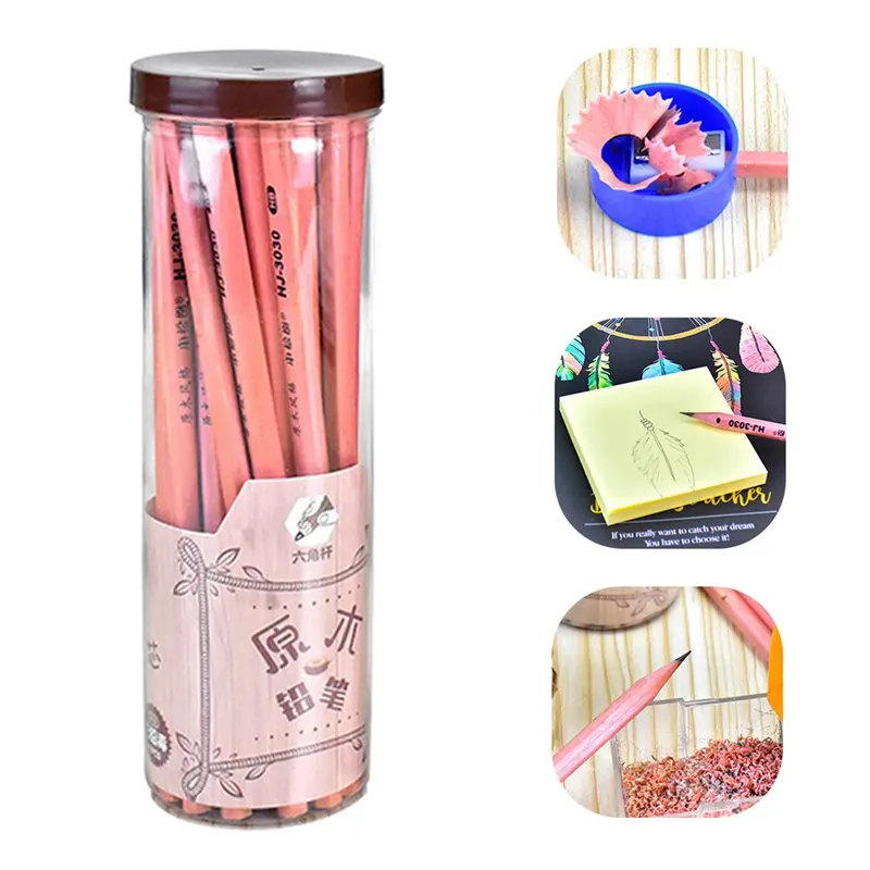 

30pcs nontoxic HB wood pencils hexagonal pencil barrel easy to roll sketch sketching pencil student pencil