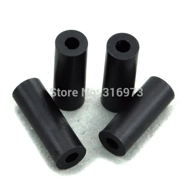 

(10 pcs/lot ) 20mm Black Nylon Round Spacer, OD 7mm, ID 3.2mm, for M3 Screws, Plastic.