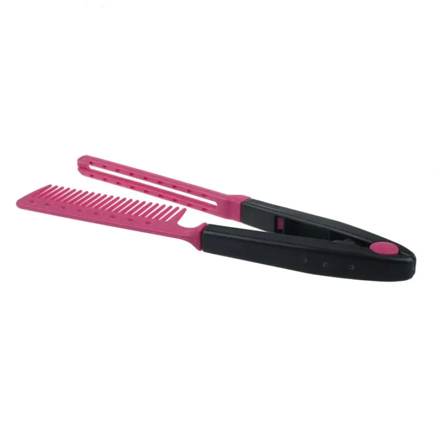 

Folding V Comb Hair Straightener Hairdressing Salon Straightening Brush m30