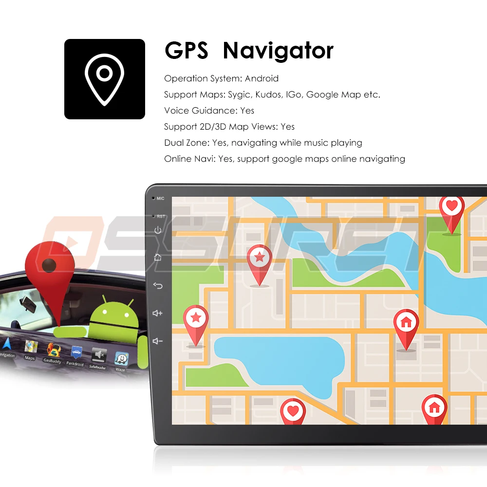 Flash Deal Auto Radio 2 Din Android GPS Navigation Car Radio Car Stereo 9" Wifi Bluetooth USB Audio 2DIN Universal Multimedia Car PC Player 3