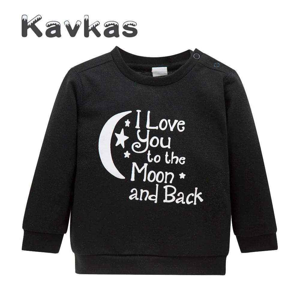 Kavkas Black T Shirt Children Tops Letter Kids Clothes ...