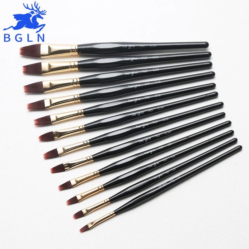 Bgln Nylon Hair Watercolor Comb Shape Paint Brushes Gouache Oil Acrylic Painting Brush Pincel