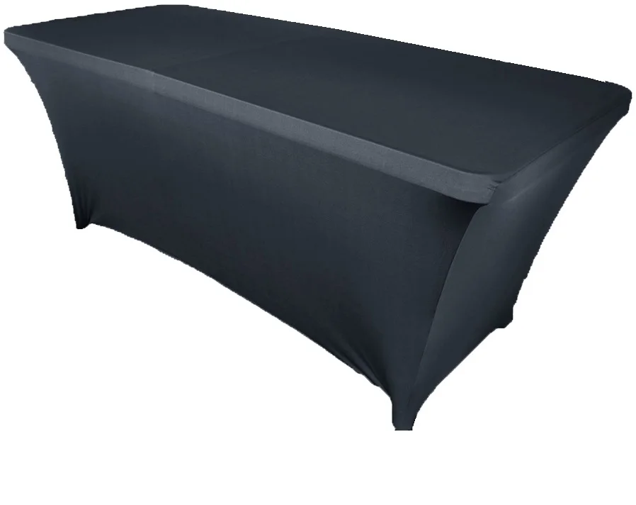 10Pcs BLACK 6ft Square Strenth Spandex Table Covers Banquet Tablecloths