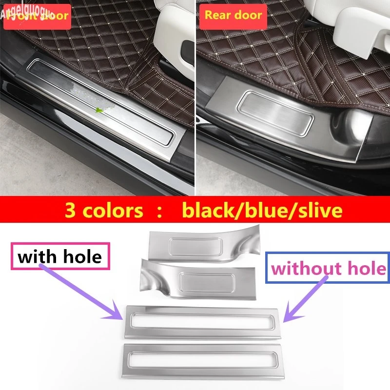 4 pcs Stainless Steel For Land Rover Discovery 5 Car Inner Scuff Plate Door Sill Threshold Cover Trim Protector Cover SV styling