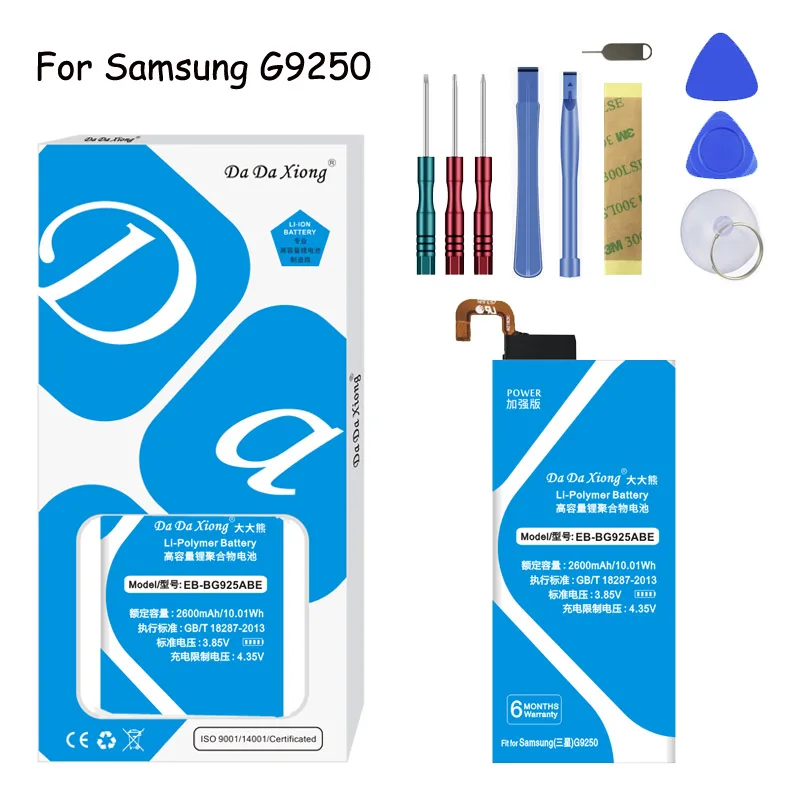 

Original Da Da Xiong Battery EB-BG925ABE For Samsung Galaxy S6 edge G925F G9250 S6edge 2600mAh Replacement Battery