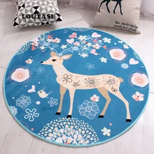 LOUTASI Sika олень напечатанный капитан круглый коврик для гостиной коврик мультяшный коврик для спальни ковер для детской комнаты