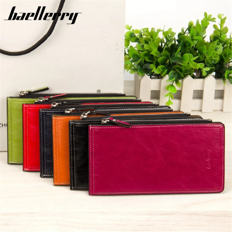 

Baellerry Brand Women Solid Wallet New Paint Embossed Car suture Clutch Bags Long Money Clips No zipper Female Big Purse Letter