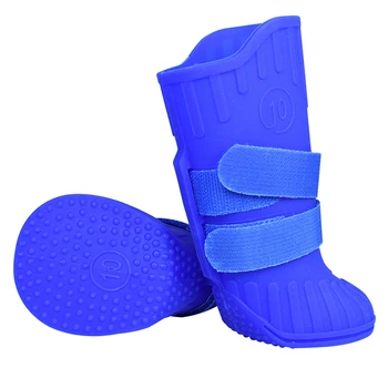 

4pcs Natural Rubber Large Big Dog Rain Snow Shoes Waterproof Anti-Slip Soft Breathable Dog Shoes Golden Retrievers Pet Shoes