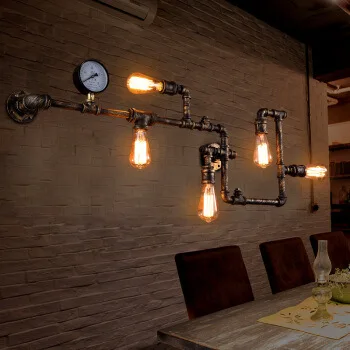 

Industry corridor to decorate the balcony personality American restaurant wall lamp, wrought iron pipe bar