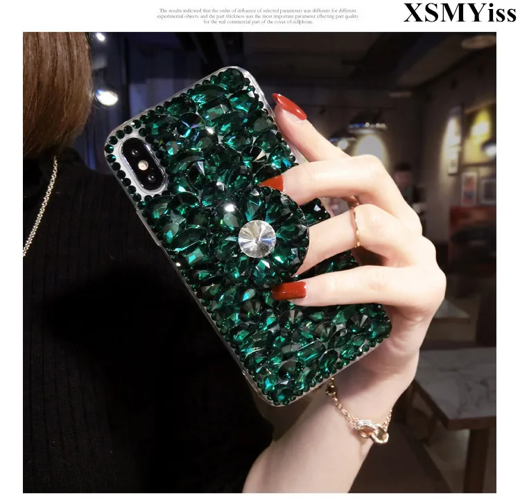 

Phone Case Luxury Bling Crystal Diamonds 3D Stones Stand Soft Back Cover For Xiaomi mi 5S 6 8 Lite 9 SE 5X 6X A2 MAX2 MAX3 MIX3