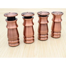 4 шт. "-4 2/5" сверхмощная ножка для мебели из сплава алюминия с прозрачным резиновым ковриком, регулируемая высота, Ретро Медь