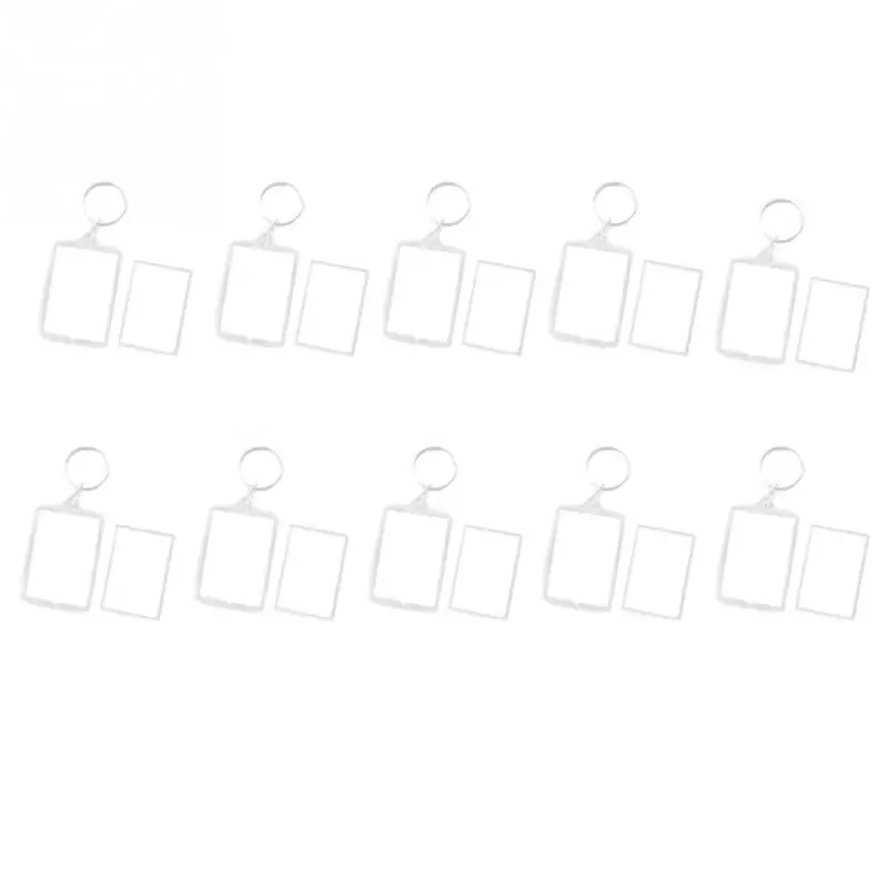 10 шт. прозрачные кольца для ключей с фоторамкой 32x46 мм|keychain gift|key ringlocket keychain |