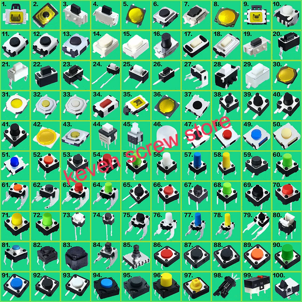 

200 pcs Assorted Key Push Button Touch Micro Switch reset Mini Leaf Kit Car remote control Tablet PC Repair Part special patch