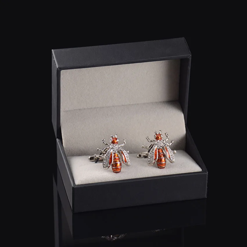 

1PC New Black Cufflinks Box Gift Storage Case Cuff Box Jewelry high quality Plastic Special paper BOX Free Shipping