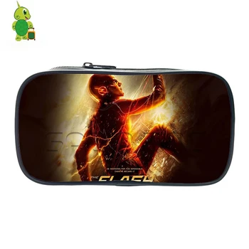 

Justice League The Flash Cosmetic Cases Kids Large School Supplies Pencil Case Boys Girls Super Hero Stationery Storage Bags
