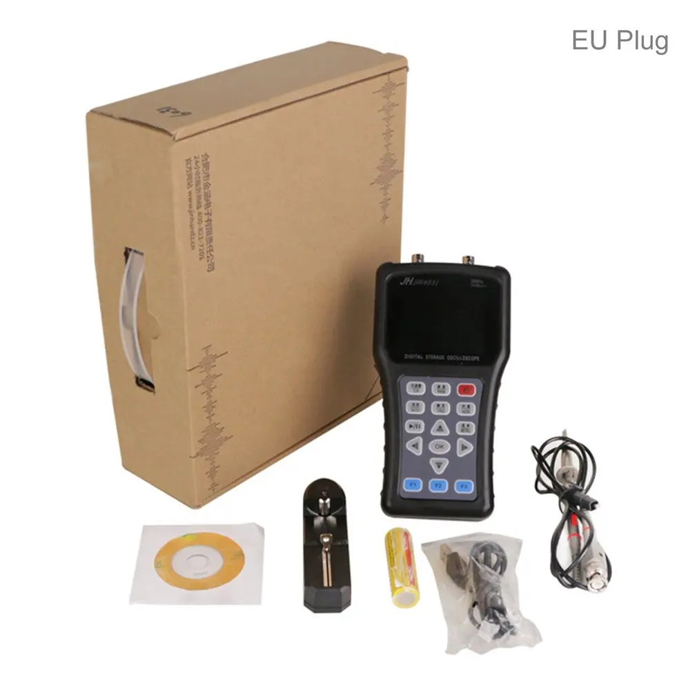 

JDS6031 Hand-held Oscilloscope 1CH 30M 200MSa/S with USB Charger Probe Cable Set Automatic Waveform Capture Oscilloscope