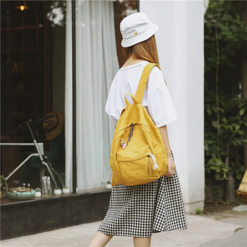 Menghuo Women Backpack for School Teenager Girls Vintage Stylish School Bag Ladies Cotton Fabric Backpack Female Bookbag Mochila (48)