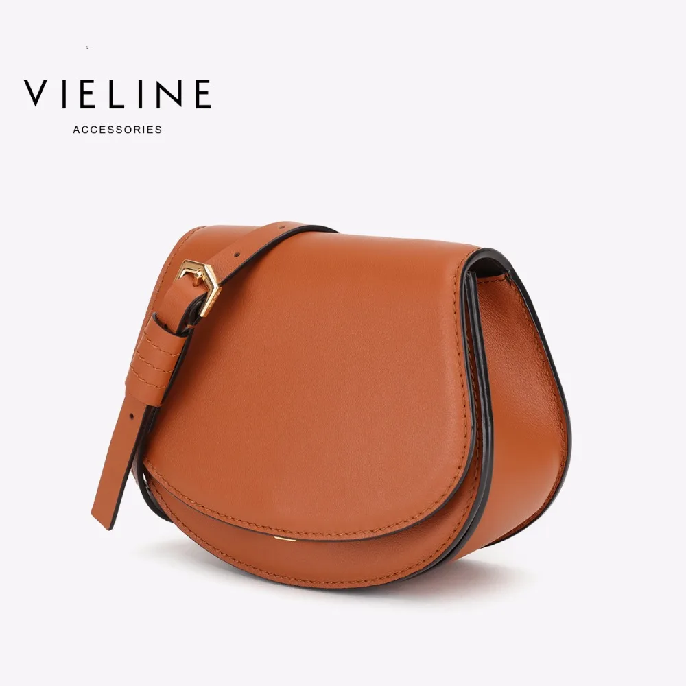 Женская сумка-седло Vieline из натуральной кожи, Известный дизайнерский бренд, настоящая кожаная сумка через плечо, женская сумка
