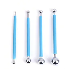 4 шт. художественные инструменты для нанесения точек Набор для рисования Глиняная Посуда Керамическая кукла помадка моделирование бумаги цветы тиснение узор e20