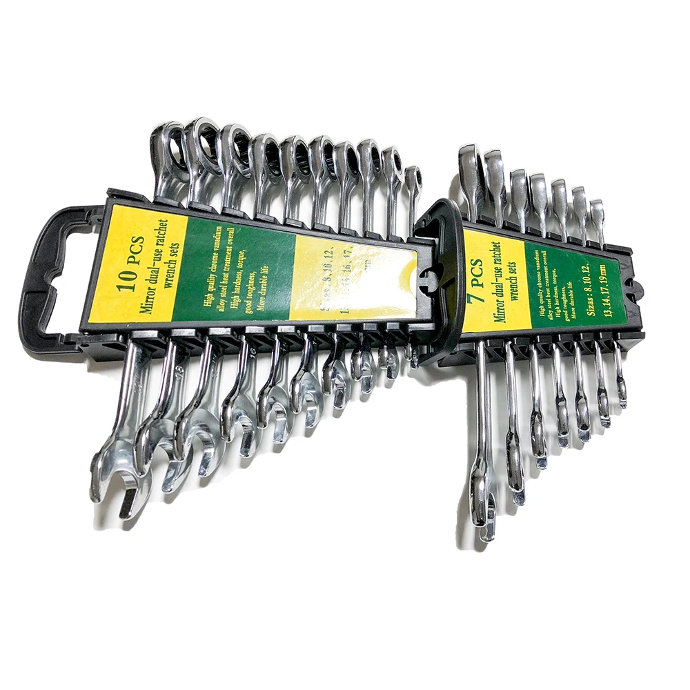 

8-19mm Ratcheting Box Combination Wrenches for Car Repair Ring Spanner Hand Tools A Set of Key