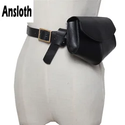 Ansloth New Fashionable Waist Bag For Women Serpentine Fanny Pack Lady Casual Belt Bag PU Leather Female Bag For Phone HPS516 Ansloth New Fashionable Waist Bag For Women Serpentine Fanny Pack Lady Casual Belt Bag PU Leather Female Bag For Phone HPS516