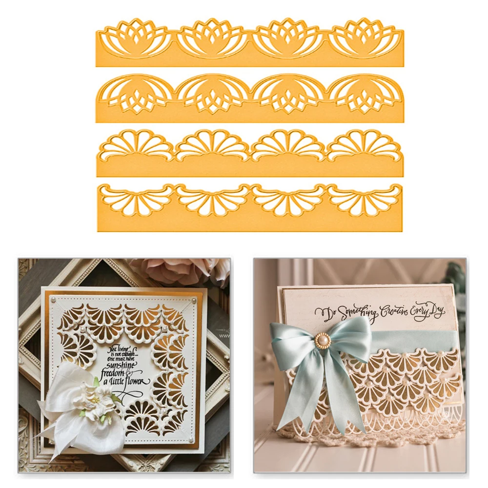 

YaMinSanNiO Background Flowers Lace Edge Wave Frame Metal Cutting Dies for Scrapbooking Decorative Card Embossing Dies New 2019