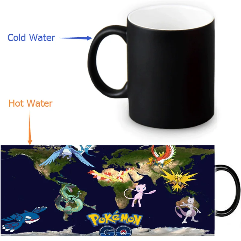

Pokemon Go Magic Mug Custom Photo Heat Color Changing Morph Mug 350ml/12oz Coffee Mug Beer Milk Mug Halloween Gift
