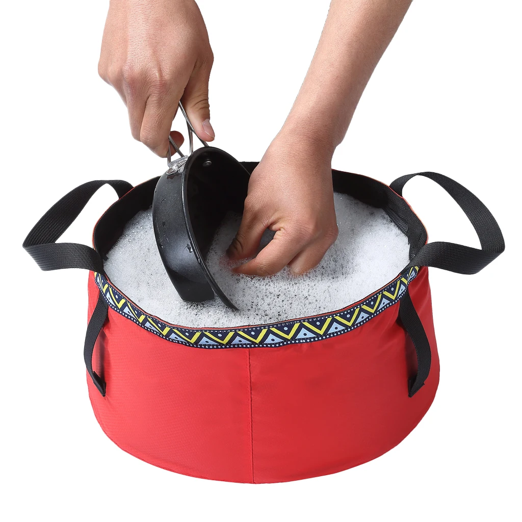 Foldable Sink Wash Basin Washbasin Bucket Outdoor Camping Water Pot Bag 6/8/12L for Kayak Canoe Fishing Picnic Hiking Accessory