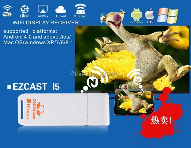 US $129 92 |EZcast Wireless Display Dongle i5+ Support Windows/Mac OS/Android/IOS for LCD/LED TV set/Projector/Monitor w/HDMI input-in TV Stick from