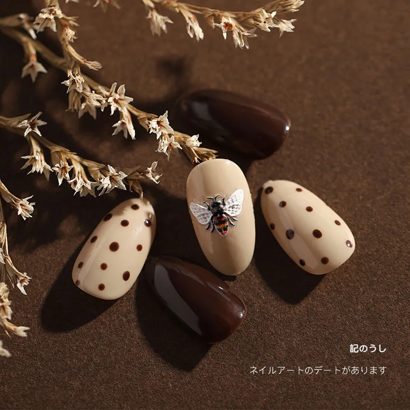 

1 Sheet 3D Acrylic Engraved flower Cute Bee Nail Sticker Water Decals Empaistic Nail Water Slide Decals Fashion nail art New