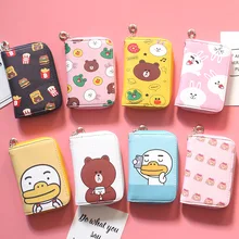 Корейский женский кошелек средней длины на молнии с рисунком, корейский кошелек для путешествий