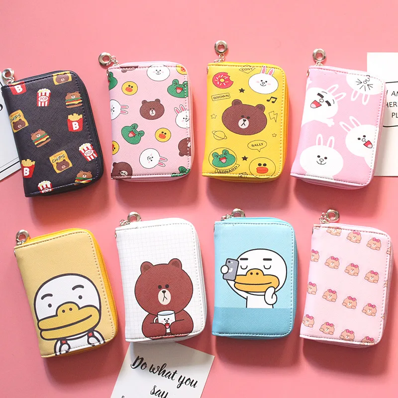 

Korean Wallet Female Medium Long Zipper Cartoon Korean Travel Wallet